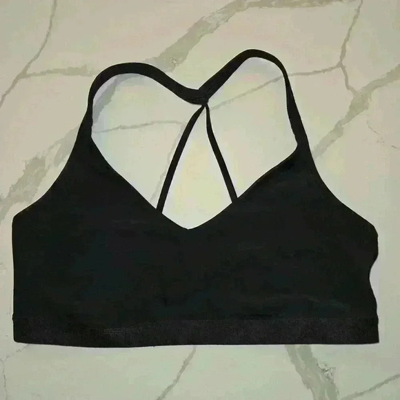 Under Armour Supportive Crossbody Sports Bra No Padding Black Size Medium - Picture 1 of 4